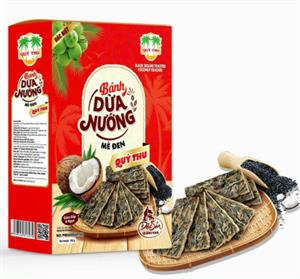 Bánh dừa nướng mè đen Quý Thu hộp 180gr